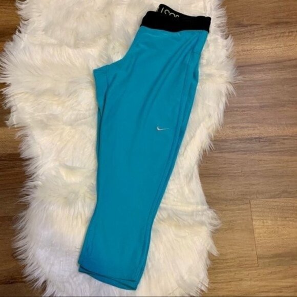 Nike Dri-Fit Running Crop Leggings Just Do It Med - Picture 1 of 10
